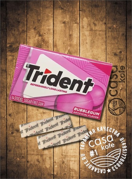 Жвачка Trident Bubblegum (Тридент Баблгам) 14стиков