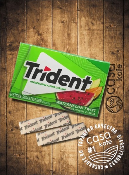 Жвачка Trident Watermelon Twist (Тридент Арбуз) 14стиков